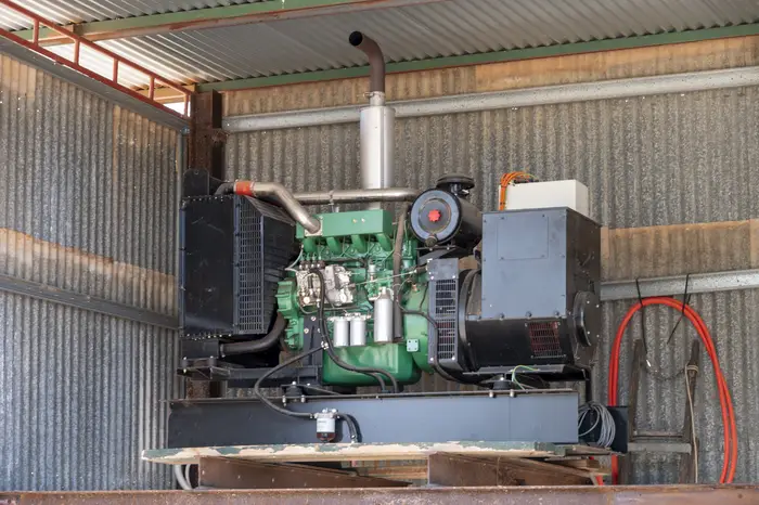 Welling & Crossley 100 kVA backup generator installed inside the on-site shed